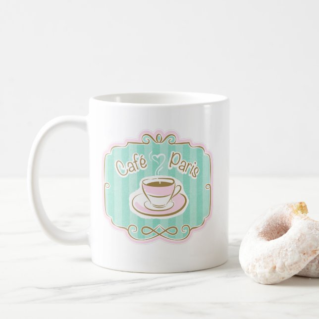 Taza De Café Café Paris Kaffemugg (Med munk)