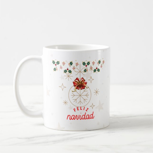 "Taza de café con diseño navideño elegante" Kaffemugg (Vänster)