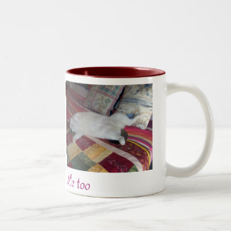 Taza de cafe con dos gatos Två-Tonad mugg