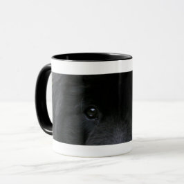 Taza de café con ojos de perro negro mugg