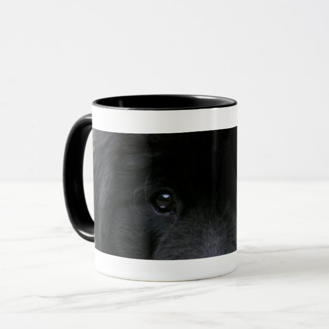 Taza de café con ojos de perro negro mugg (Framsida vänster)
