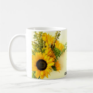 Taza de cafe diseño girasol y frace motivadora kaffemugg