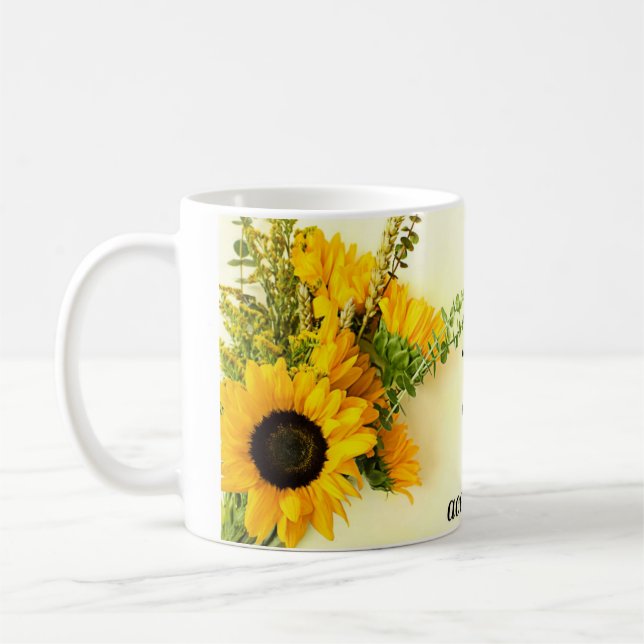 Taza de cafe diseño girasol y frace motivadora  kaffemugg (Vänster)