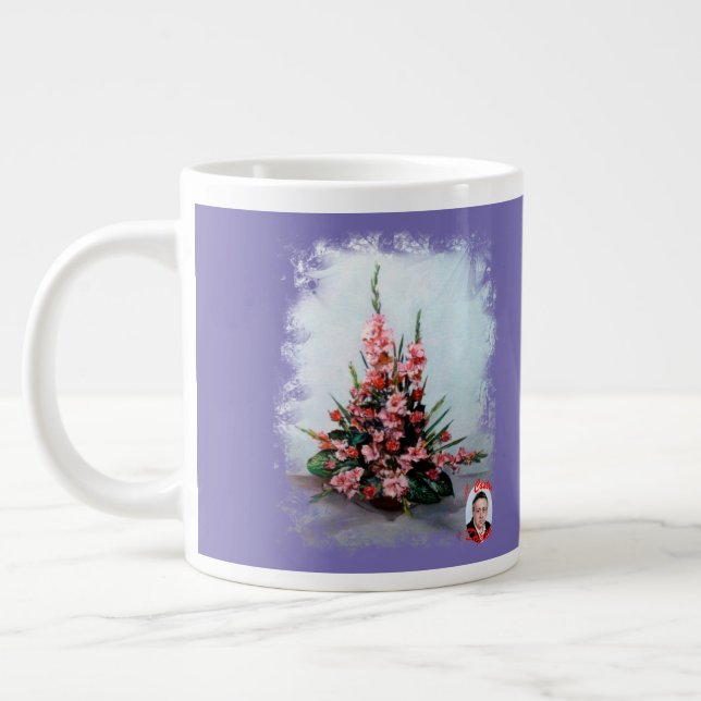 Taza De Café Gigante Bodegón de flores Jumbo Mugg (Vänster)