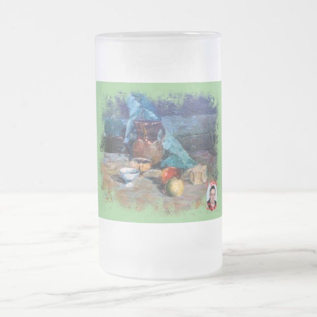 Taza De Cristal Esmerilado Bodegón a espátula Frostat Ölglas (Center)