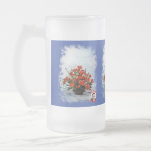 Taza de Cristal Esmerilado Bodegón de flores Frostat Ölglas