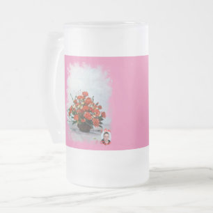 Taza de Cristal Esmerilado Bodegón de flores Frostat Ölglas