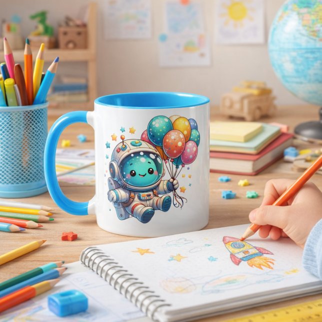Taza de Cumpleaños Astronauta con Globos  Mugg (Skapare uppladdad)