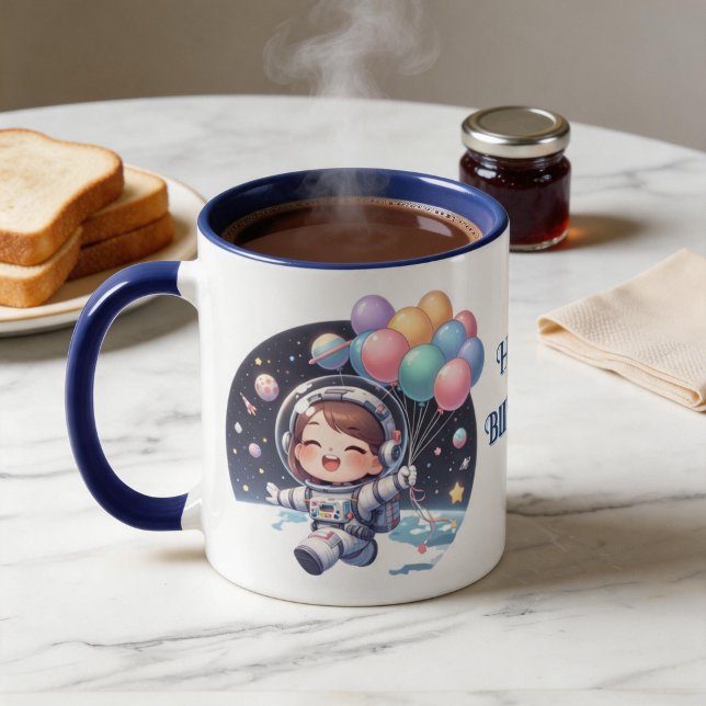 Taza de Cumpleaños Astronauta con Globos Mugg (Skapare uppladdad)