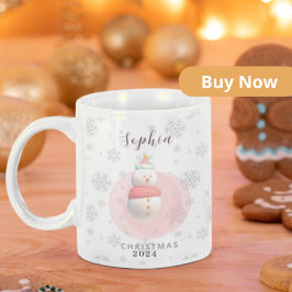 Taza de muñeco de nieve navideño personalizada Två-Tonad mugg