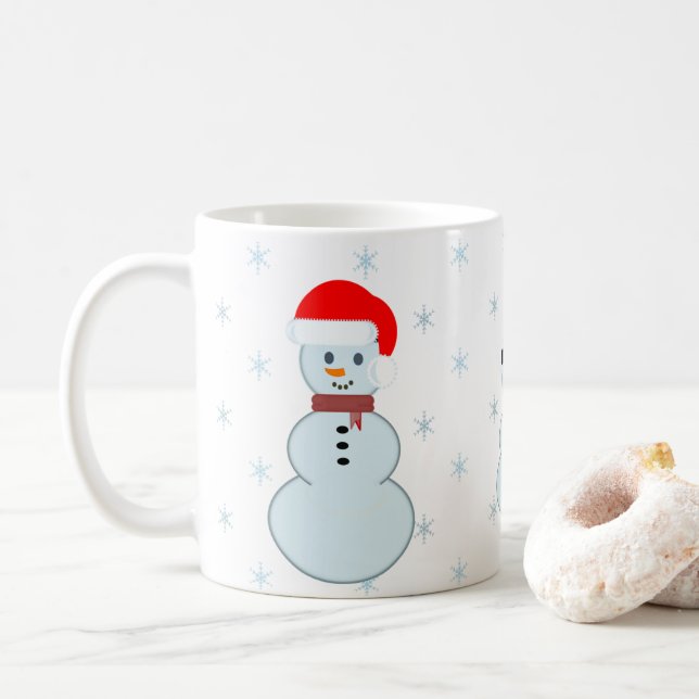 Taza de Navidad con tres hombres de nieve Kaffemugg (Med munk)