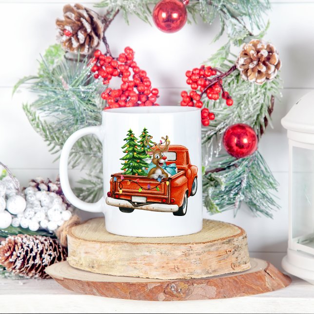 ’Taza de navidad de reno de Santa’ Kaffemugg (Skapare uppladdad)