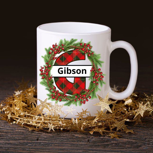 ’Taza de navidad personalizada con letra G’ Kaffemugg (Skapare uppladdad)