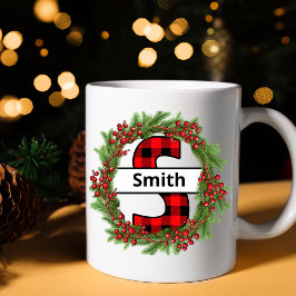 ’Taza de navidad personalizada con letra S’ Kaffemugg