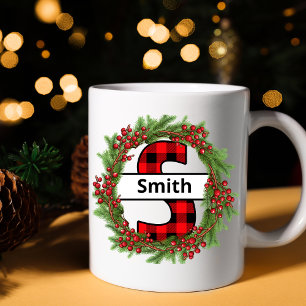 ’Taza de navidad personalizada con letra S’ Kaffemugg