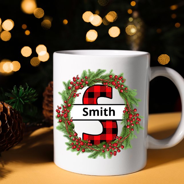 ’Taza de navidad personalizada con letra S’ Kaffemugg (Skapare uppladdad)