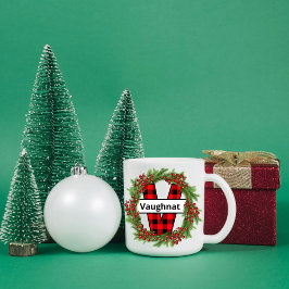 ’Taza de navidad personalizada con letra V’ Coff Kaffemugg
