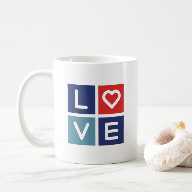 Taza de porcelana LOVE Kaffemugg (Med munk)