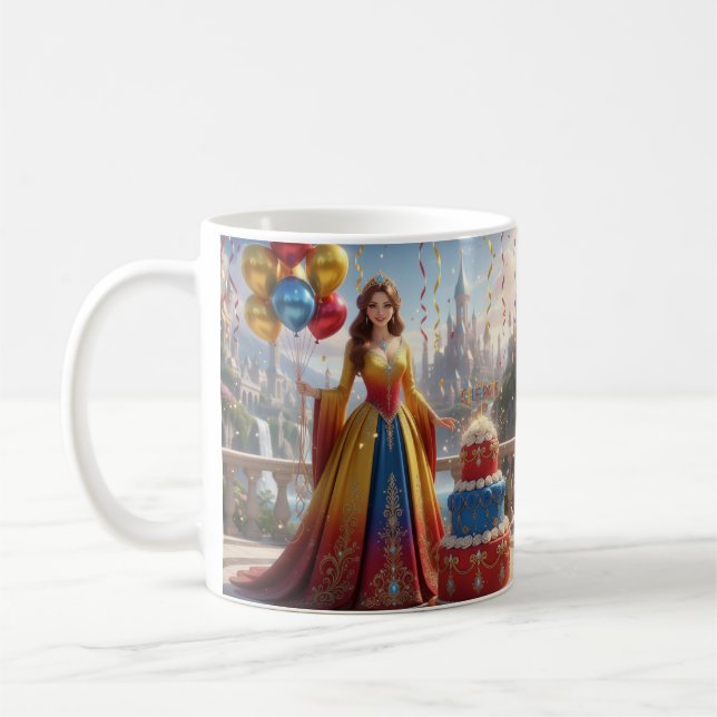 Taza de Princesa – Diseño de Cumpleaños con Pastel Kaffemugg (Vänster)