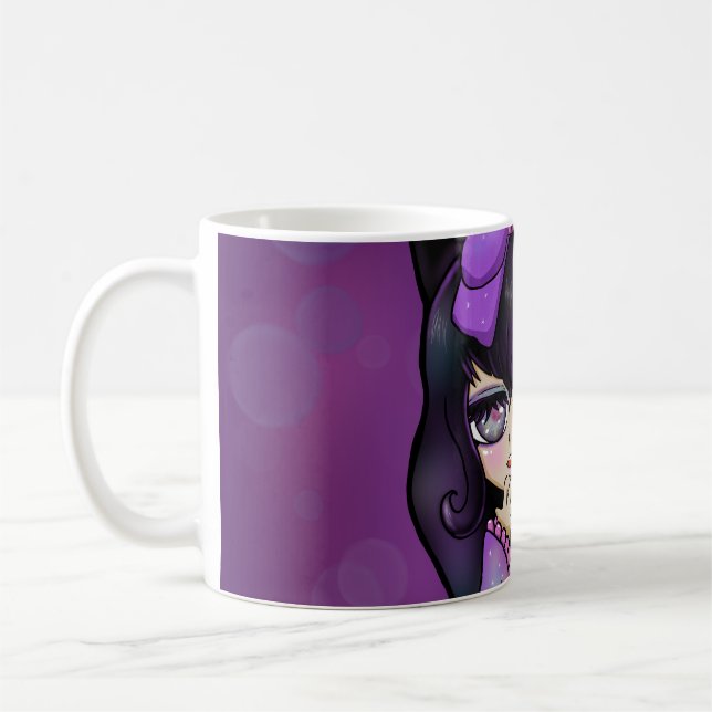 Taza diseño Kuromi fanart rostro Kaffemugg (Vänster)