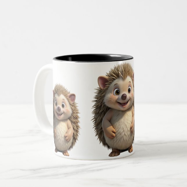 taza erizos divertida Två-Tonad mugg (Framsida vänster)