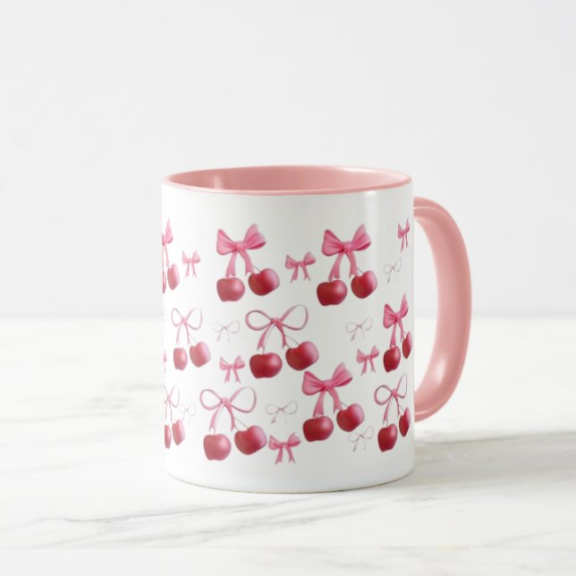 Taza estética de cerezas y lazos  mugg (Framsida höger)