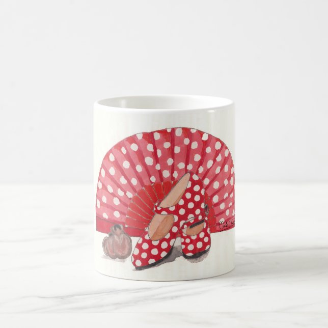 Taza flamenca de lunares rojos kaffemugg (Center)