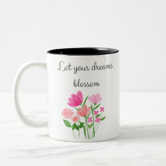 Taza flores mug motivacional Två-Tonad mugg