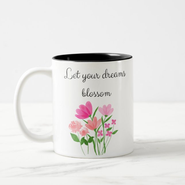 Taza flores mug motivacional Två-Tonad mugg (Vänster)