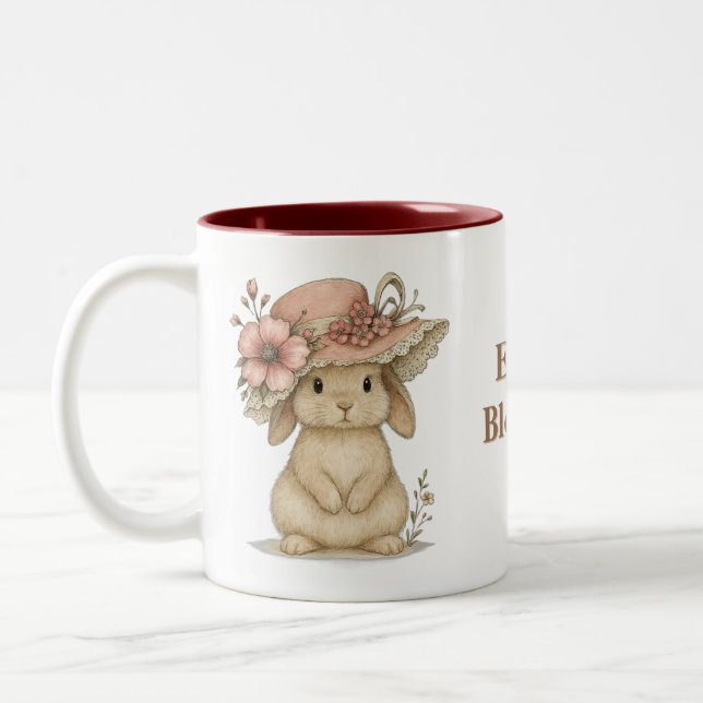 Taza Happy Easter para café Två-Tonad Mugg (Vänster)