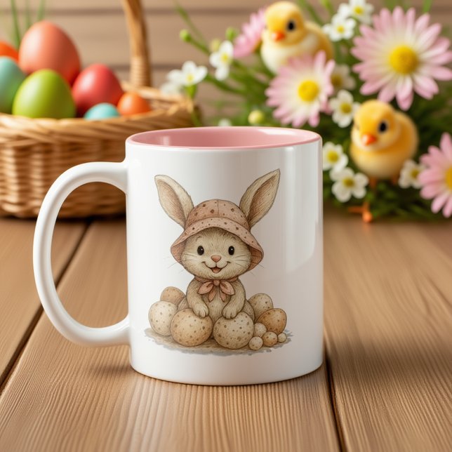 Taza Happy Easter para café Två-Tonad Mugg (Skapare uppladdad)