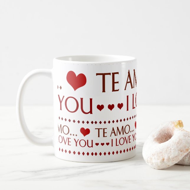 Taza - I Love You Kaffemugg (Med munk)