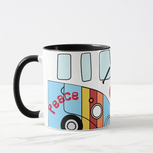 Taza Kombi Arcoíris Peace – Diseño Hippie Psicodél Mugg (Vänster)