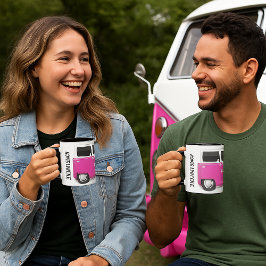 Taza Kombi Rosa Retro – Diseño Vintage Femenino pa Mugg