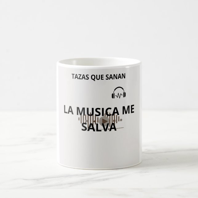 Taza la música me salva  kaffemugg (Center)