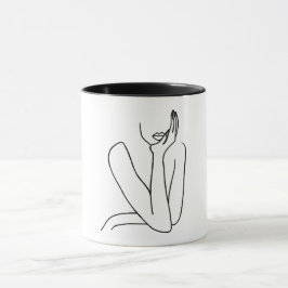 Taza Line Art Mujer – Minimalismo  Mugg