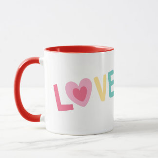 Taza Love letra de corazón Mugg