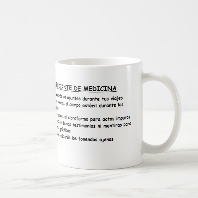 Taza mandamientos medicina kaffemugg (Höger)