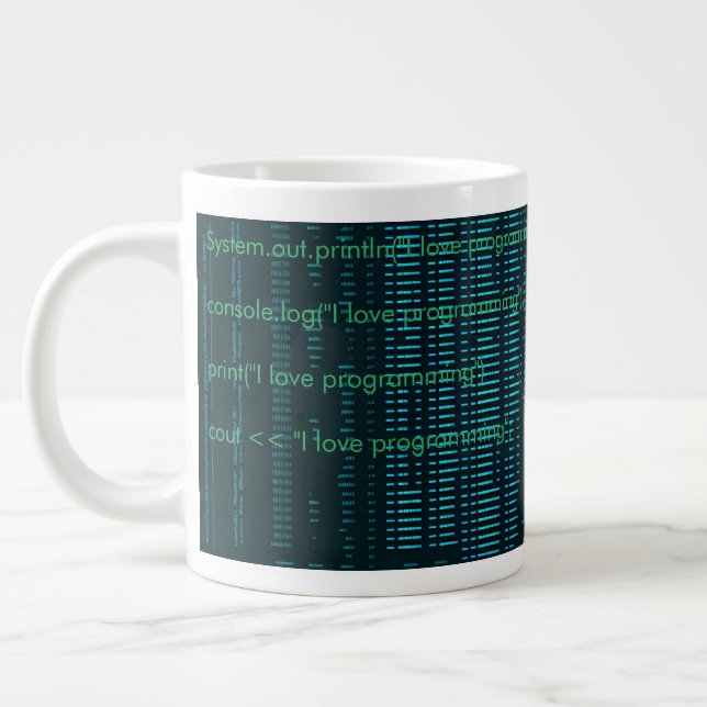 Taza matrix hacker computers  programmer 3 jumbo mugg (Vänster)