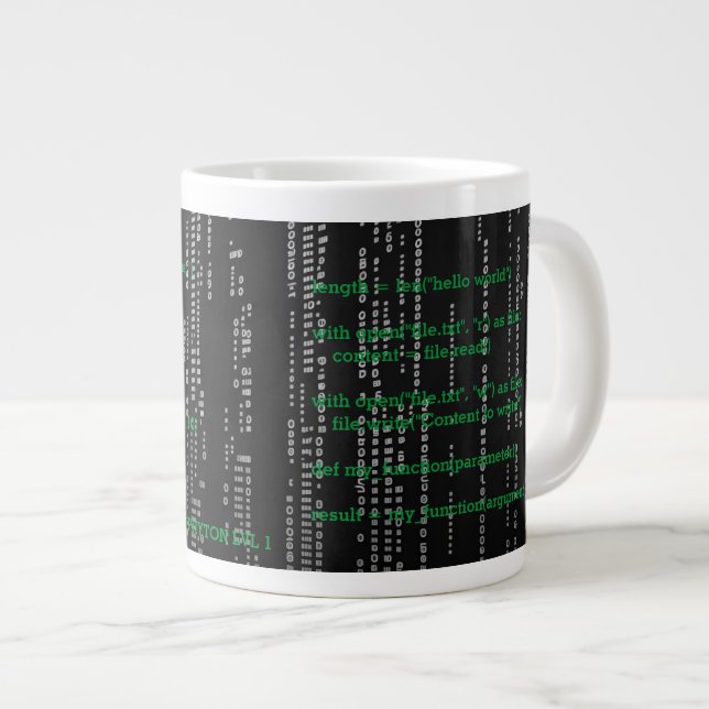 Taza matrix hacker phyton programmer 1 jumbo mugg (Framsida höger)