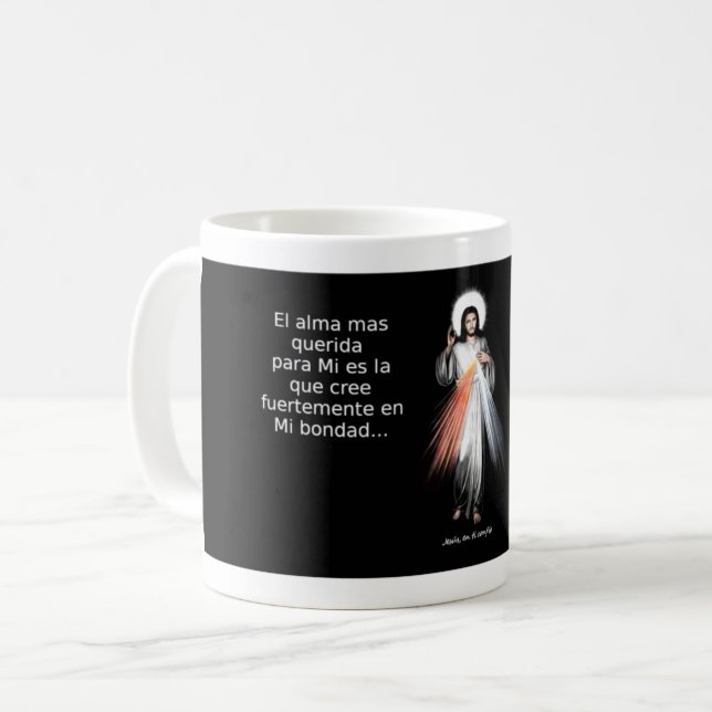 Taza mensaje de Jesus misericordioso Kaffemugg (Framsida vänster)