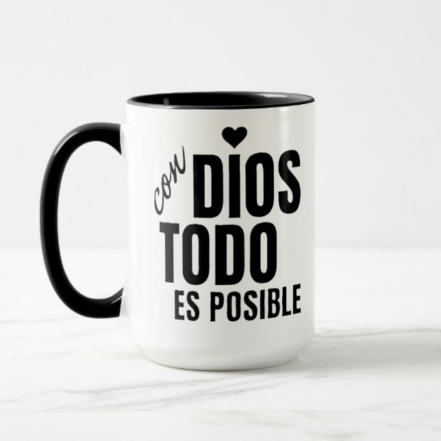 Taza mug with a religious phrase mugg (Vänster)
