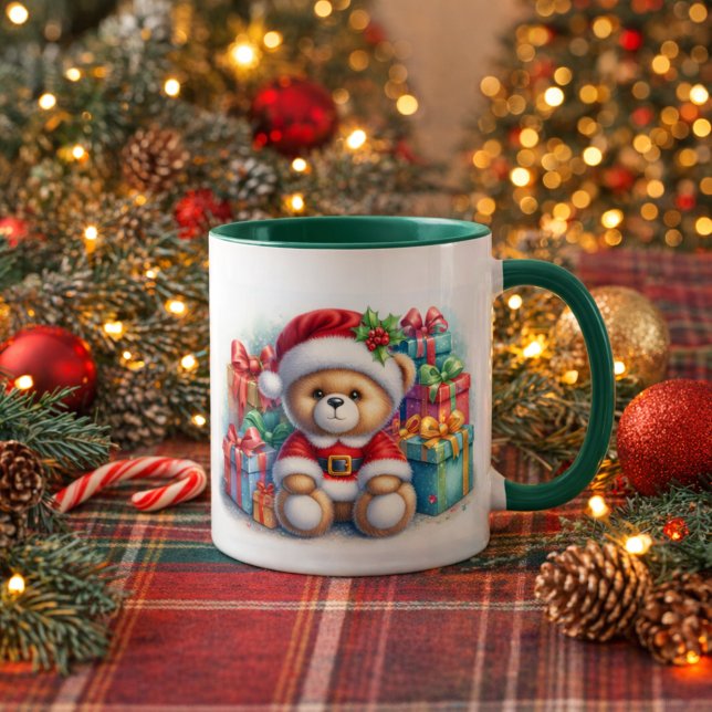Taza navideña con un adorable osito Taza Mugg (Skapare uppladdad)