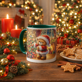 Taza navideña con un adorable osito Taza Mugg