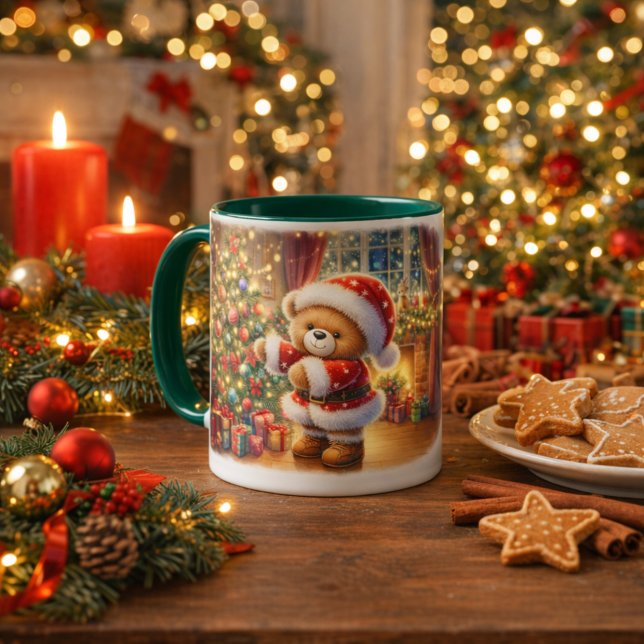 Taza navideña con un adorable osito Taza Mugg (Skapare uppladdad)