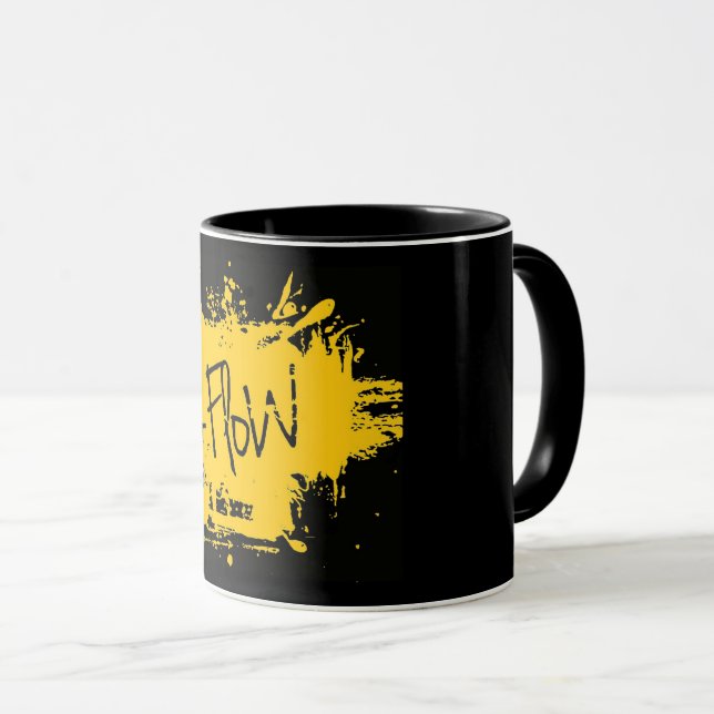 Taza Negra con logo de +Flow Mugg (Framsida höger)