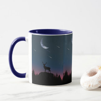 Taza Noche de Luna Menguante en el Bosque y Venado Mugg