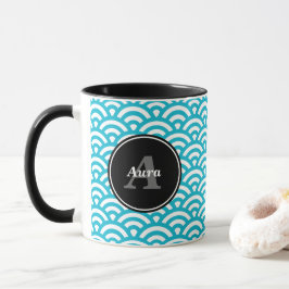 Taza Olas azules - Nombre personalizado Mugg