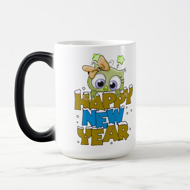 Taza para año nuevo con búho lindo magisk mugg (Vänster)