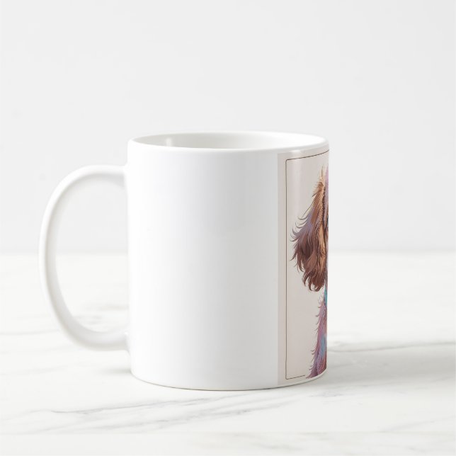 Taza Perrete Adorable Blanco y Marrón – Amor perru Kaffemugg (Vänster)